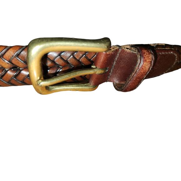 Fossil Mens Brown Woven Braided Leather Belt with Buckle Size‎ 36 - Picture 7 of 12